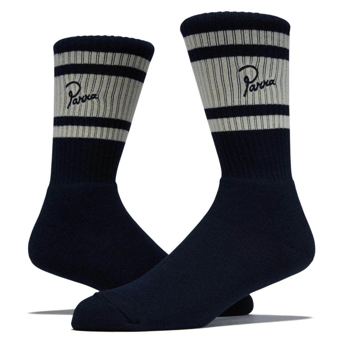 By Parra Signature Striped Crew Socks - Navy Blue - Image 2