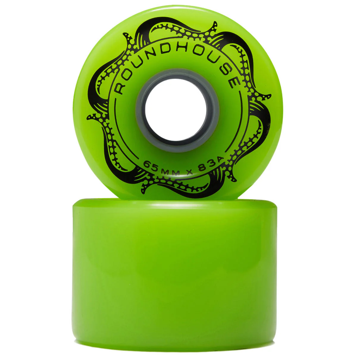 Carver Roundhouse Slick 83a Longboard Wheels - Green Glo - 65mm - Image 2