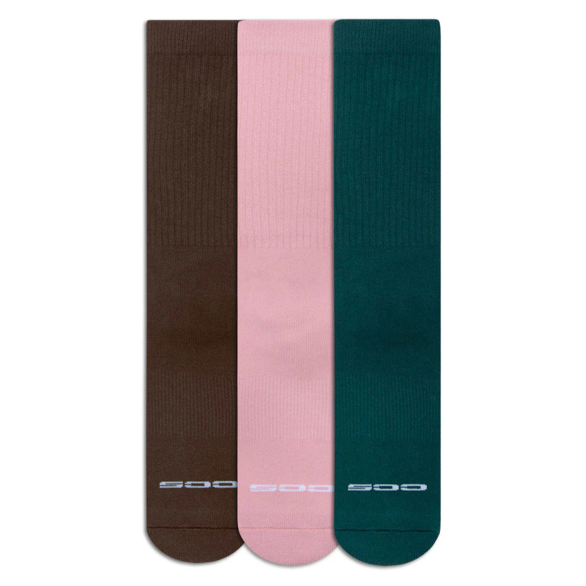 CCS 3 Pack Solid Socks - Brown/Forest/Blush - Image 2