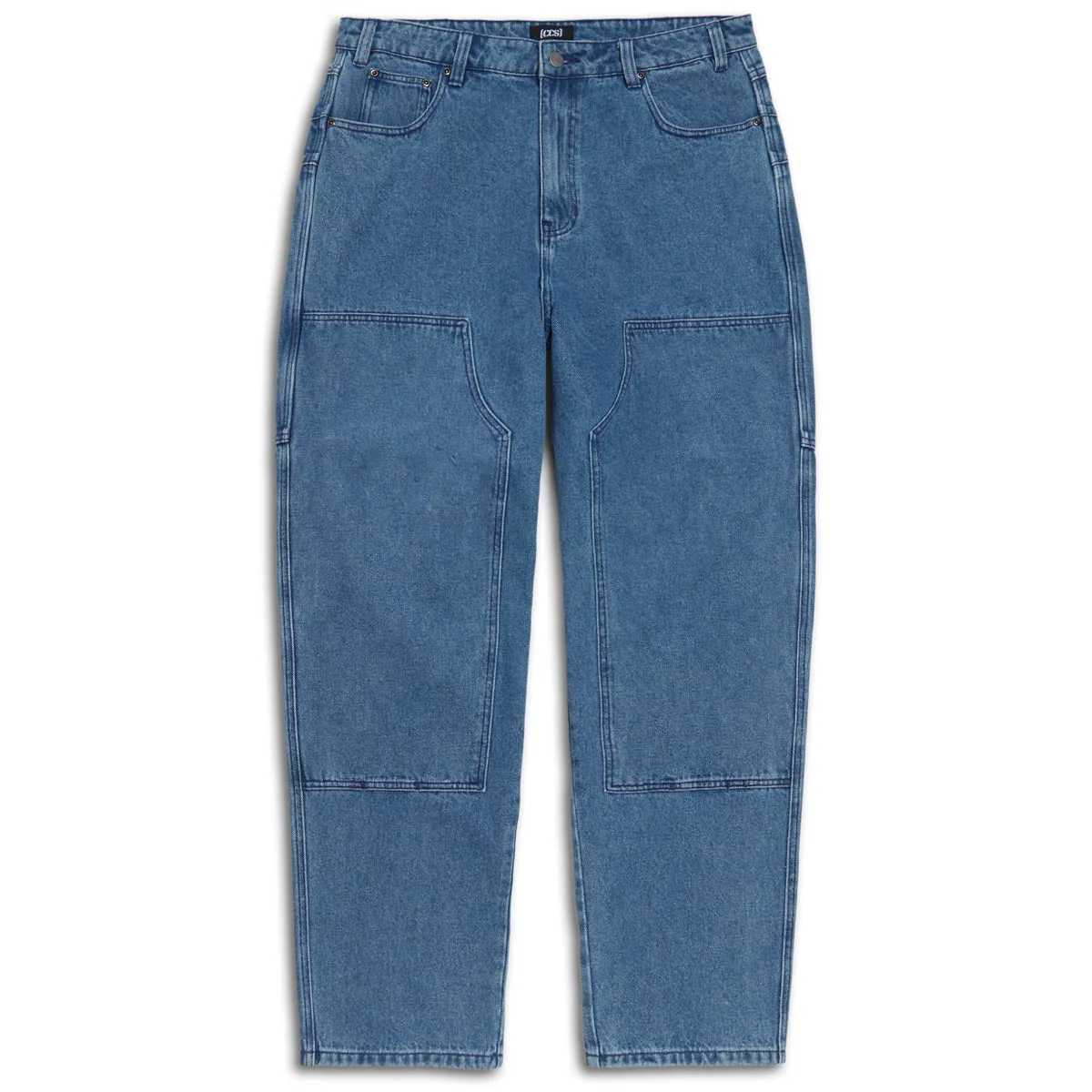CCS 4x4 Reinforced Baggy Taper Denim Jeans - Medium Wash - Image 2