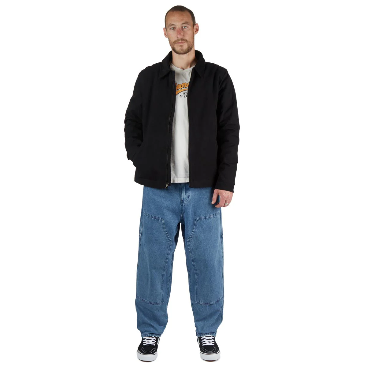 CCS 4x4 Reinforced Baggy Taper Denim Jeans - Medium Wash - Image 3