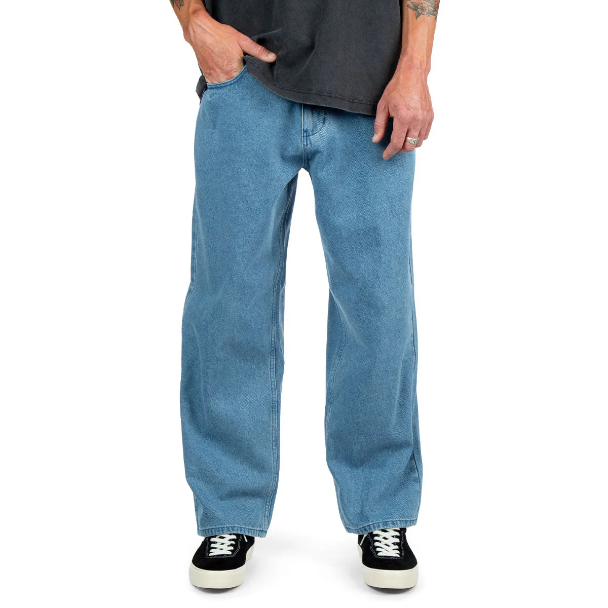 CCS Baggy Straight Denim Jeans - Rinsed Blue