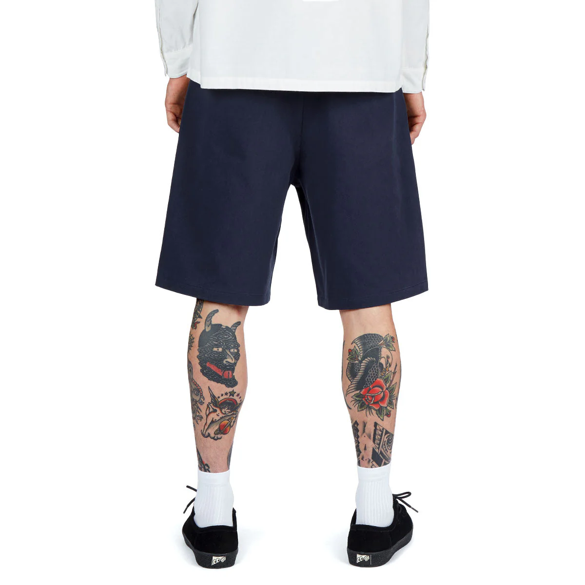CCS Pleated Chino Shorts - Navy - Image 4