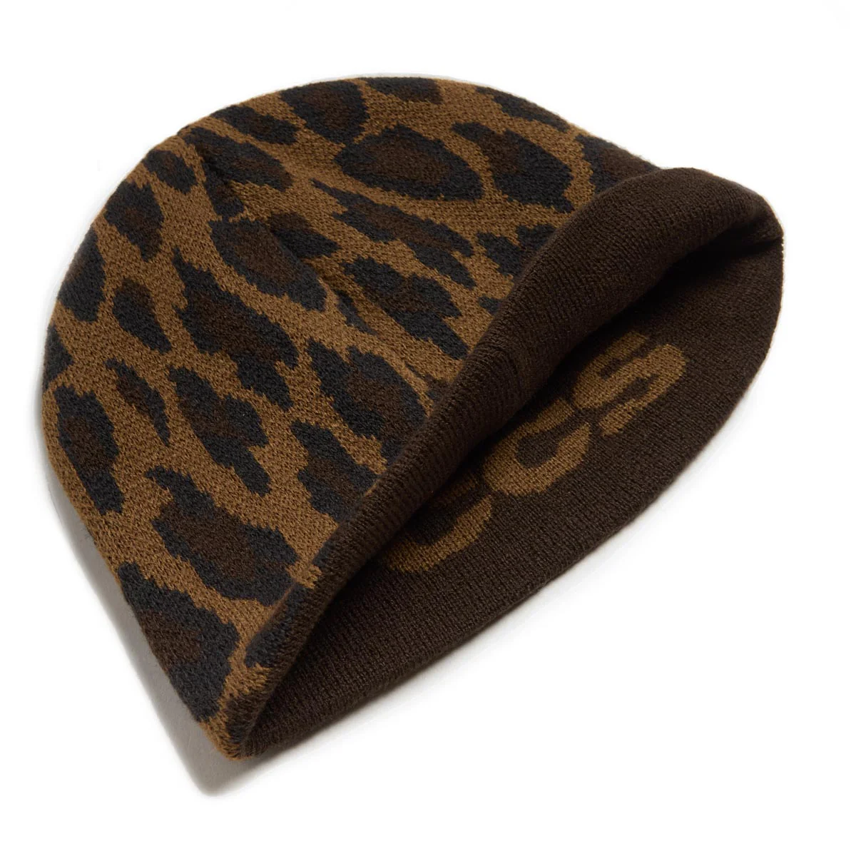 CCS Reversible Leopard Skully Beanie - Brown - Image 3