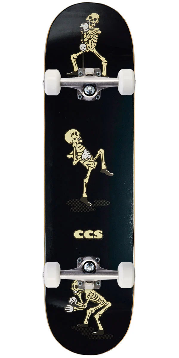 CCS Vine Skeleton Mini Skateboard Complete - Black - 7.50"
