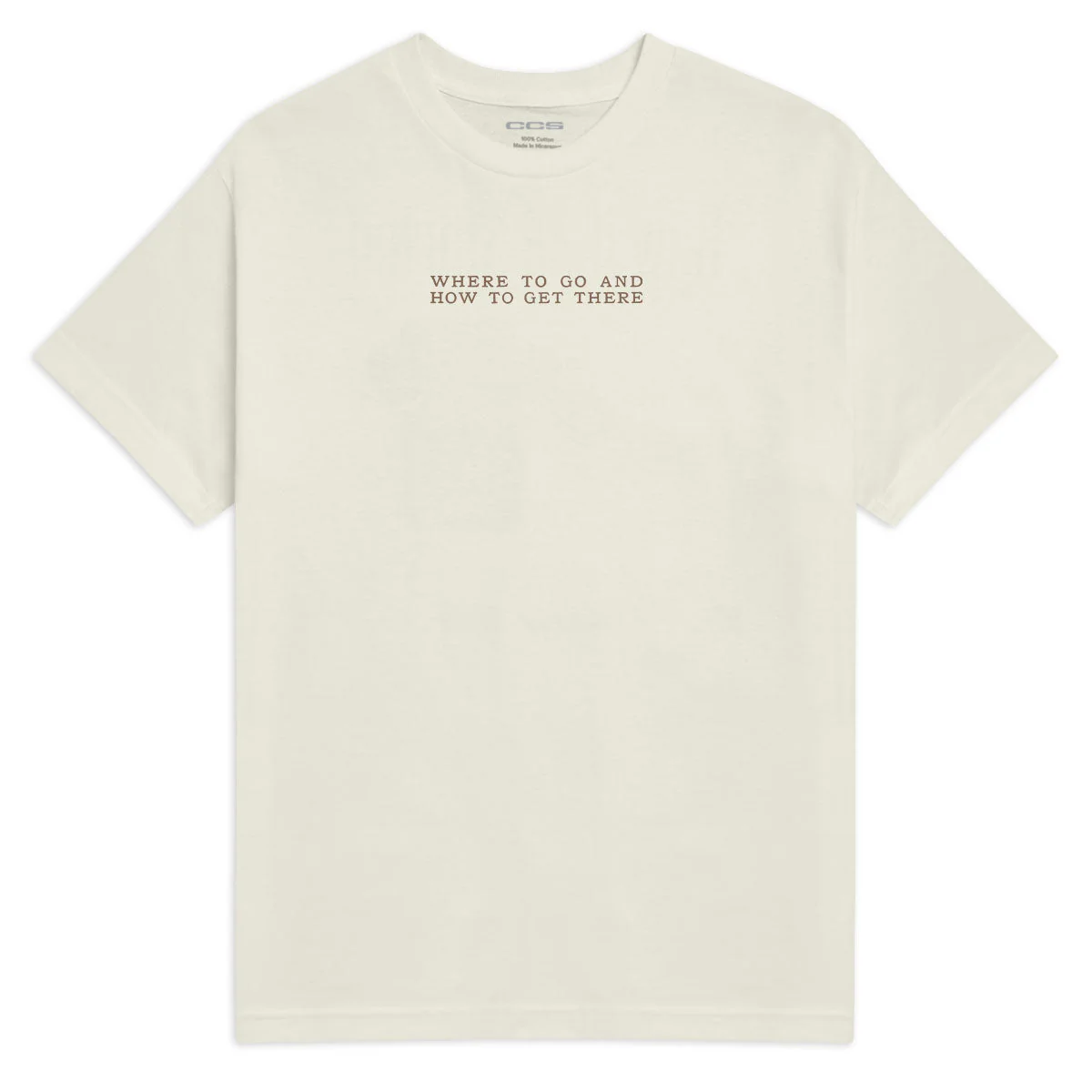 CCS x Zanereti Where To Go T-Shirt - Faded Cream