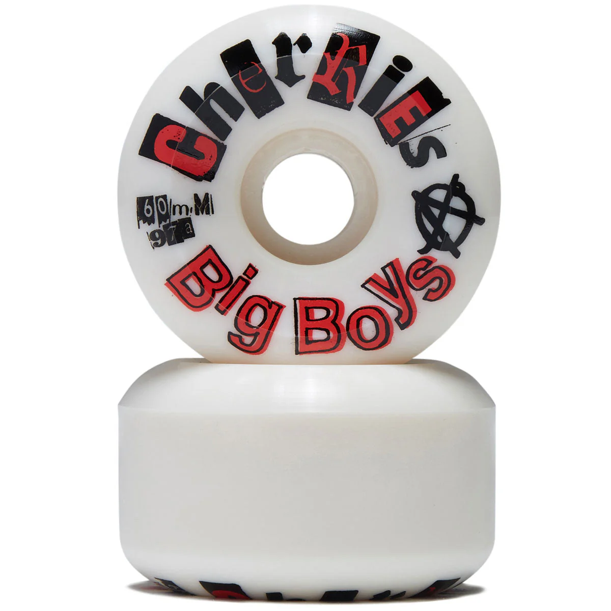 Cherries Big Boys Wide Conical Shape 97a Skateboard Wheels - White - 60mm - Image 2