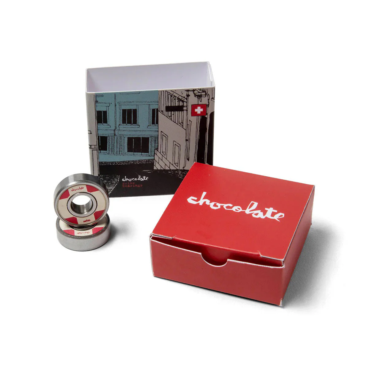 Chocolate Swiss Bearings - Red/White