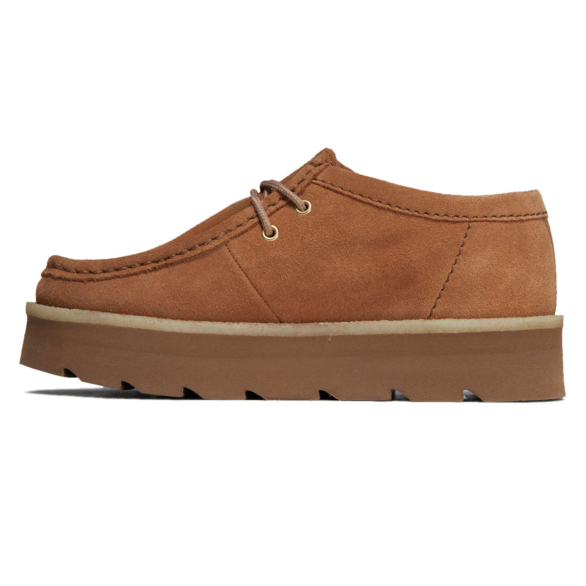 Clarks Womens Meare Walla Shoes - Mid Tan Suede - Image 2