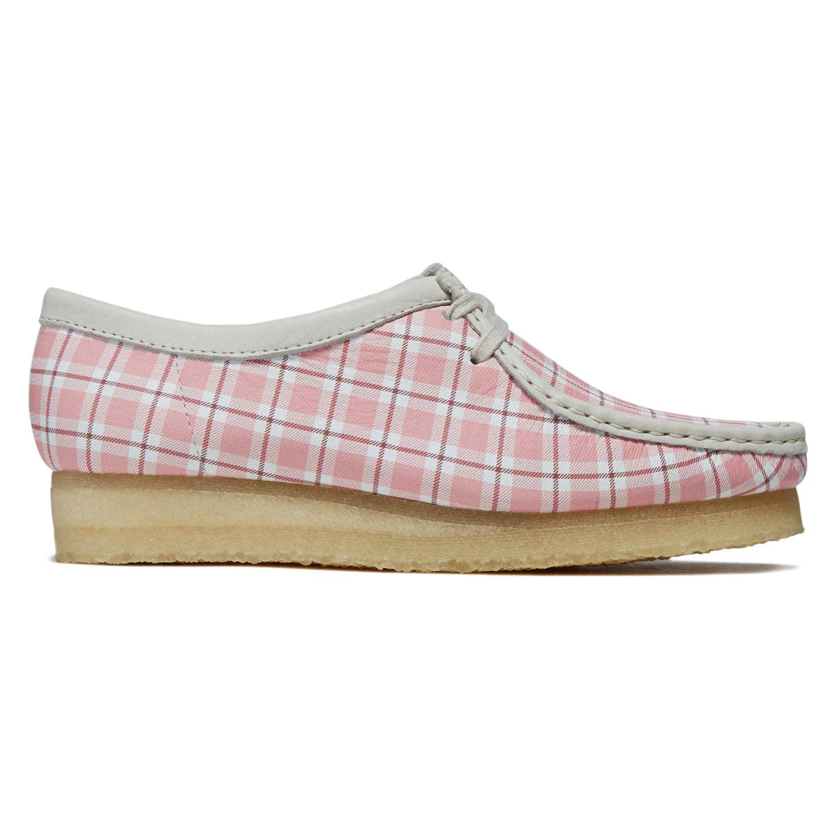Clarks Womens Wallabee Shoes - Pink Check