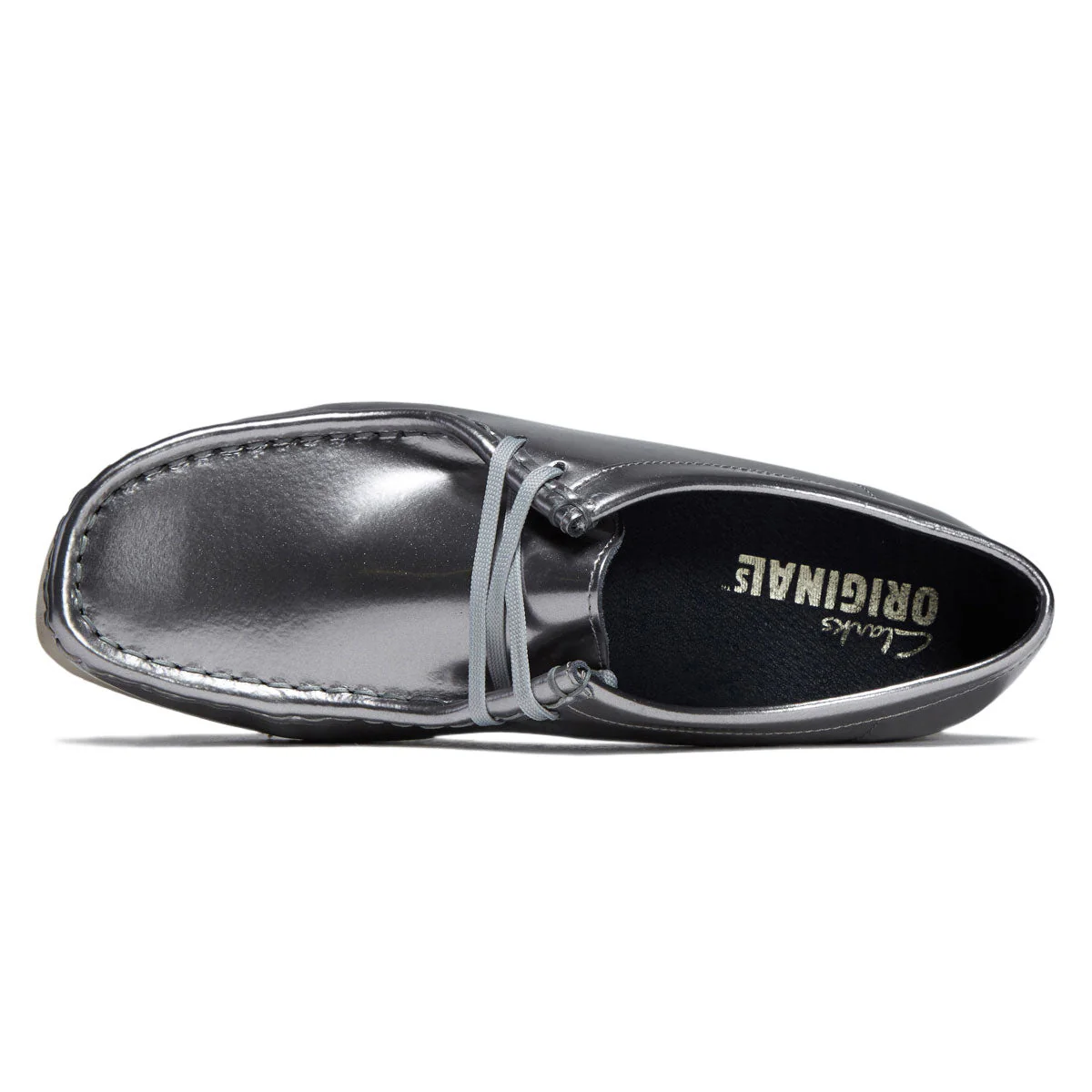 Clarks Womens Wallabee Shoes - Silver - Image 3