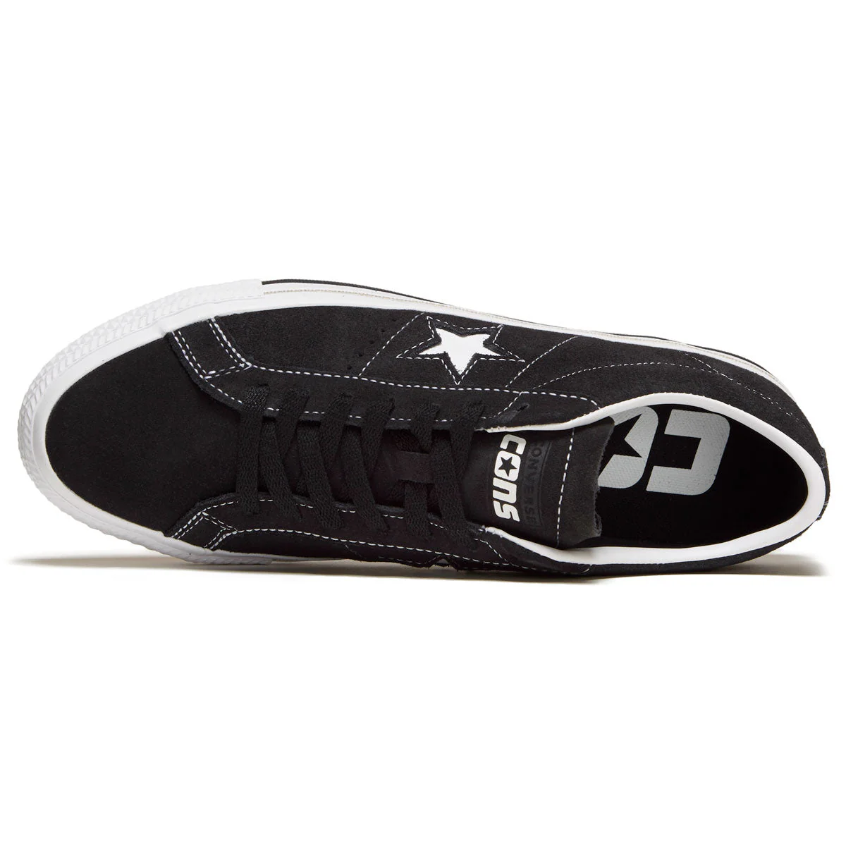 Converse One Star Pro Ox Shoes - Black/Black/White - Image 3