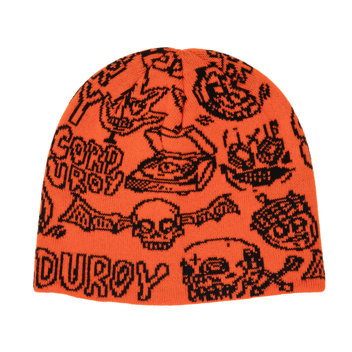 Corduroy Fos Skully Beanie - Orange