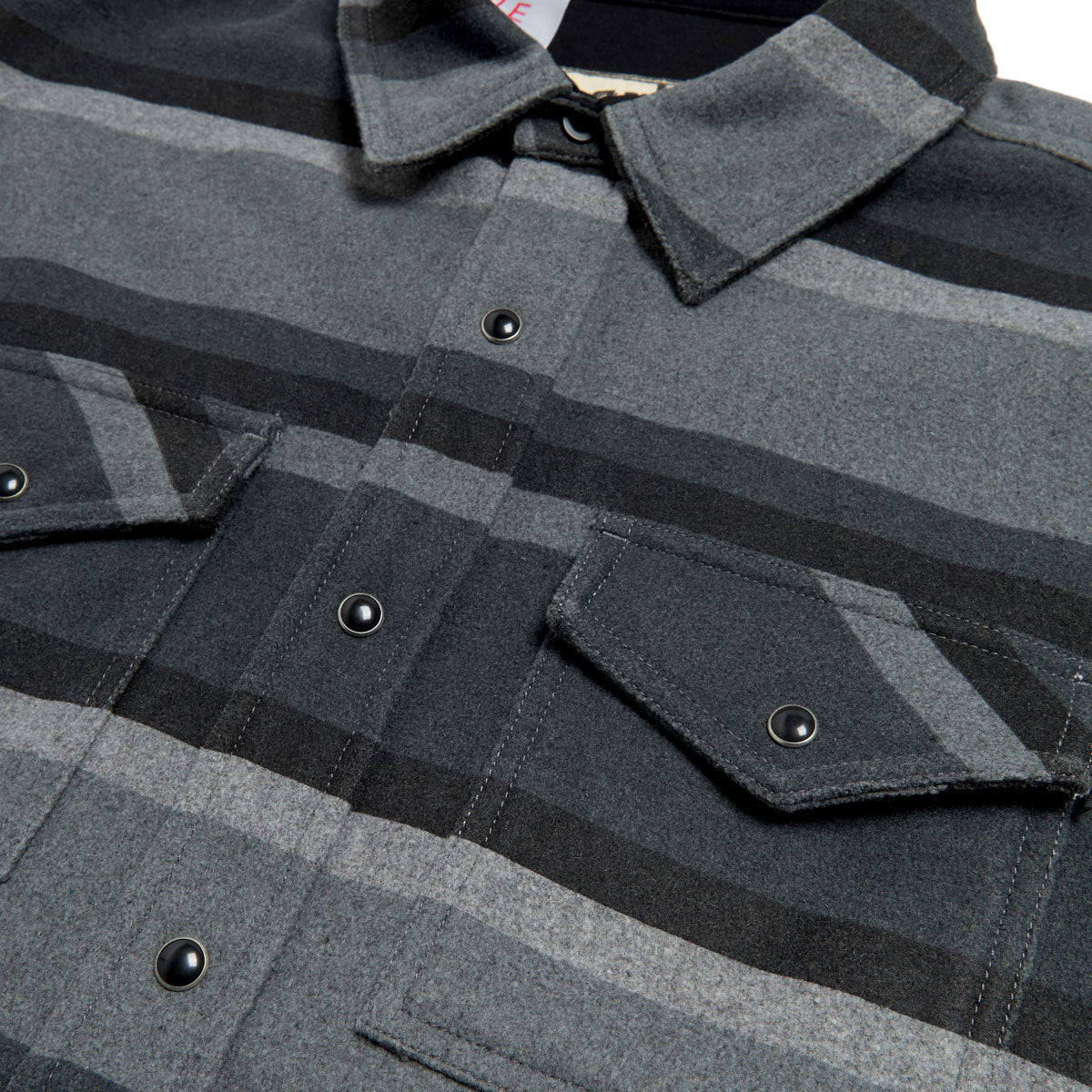 Creature Horizon Long Sleeve Flannel Shirt - Grey Scale - Image 3