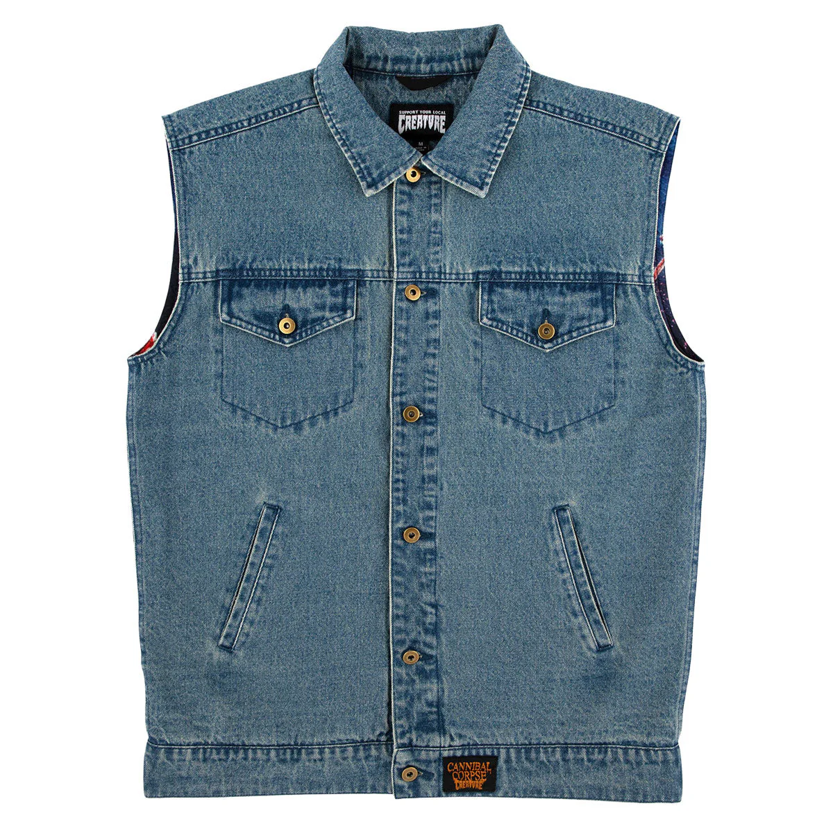 Creature x Cannibal Corpse Denim Vest - Light Denim