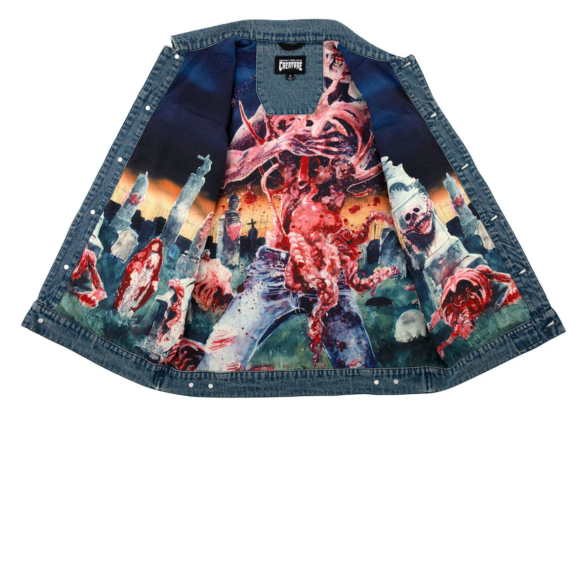 Creature x Cannibal Corpse Denim Vest - Light Denim - Image 2