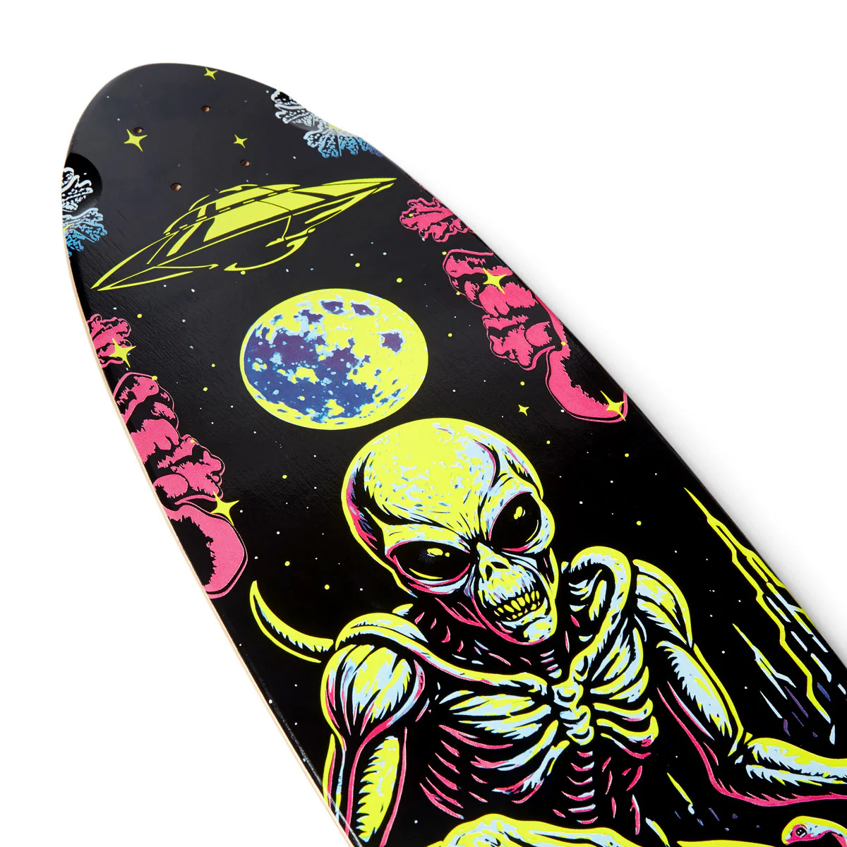 Daddies Mall Poster Blacklight Pintail Longboard Deck - Black/Glow - Image 4