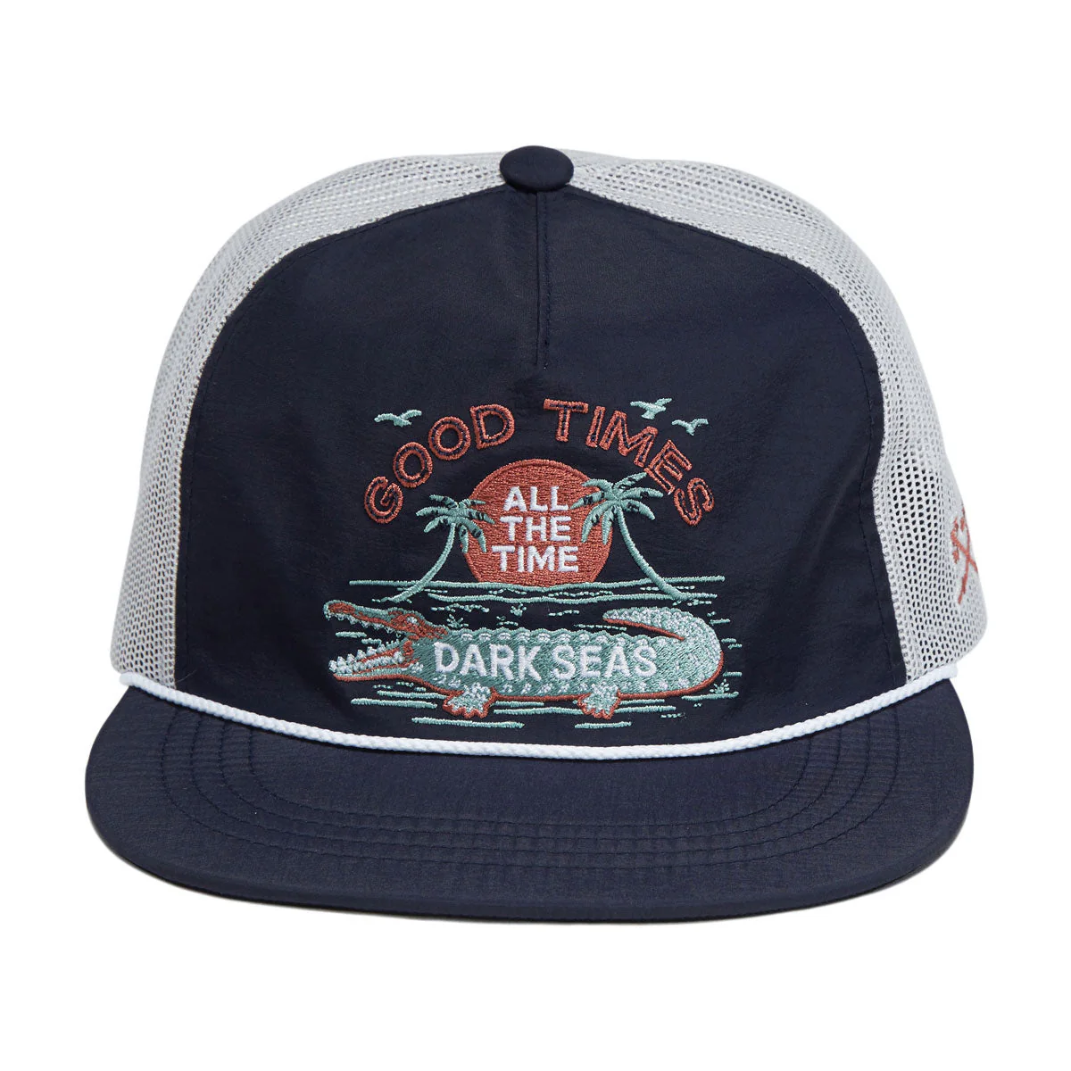 Dark Seas Gator Hat - Navy/White - Image 3
