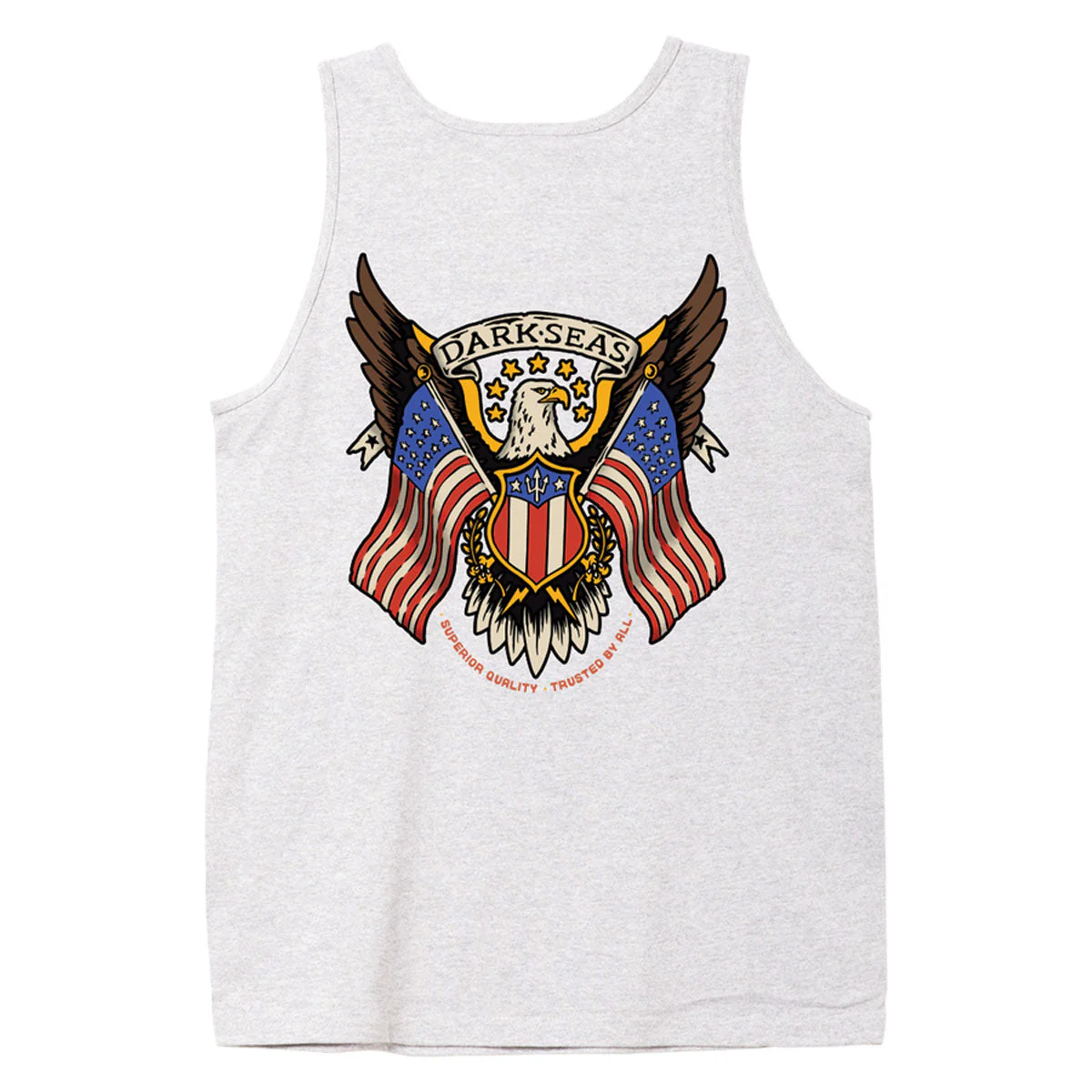 Dark Seas Land Of The Free Stock Tank Top - Heather Grey