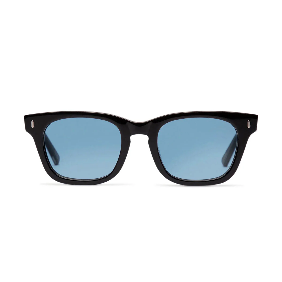 Decade Big Earl 50s Sunglasses - Gloss Black Acetate/Blue  CR-39 - Image 2