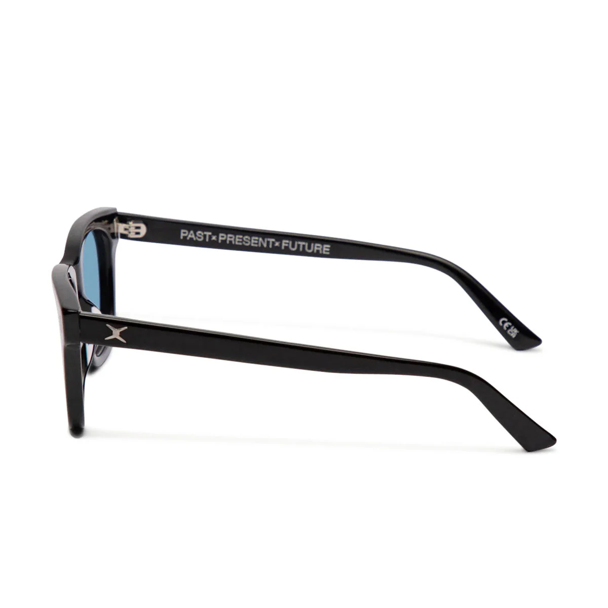Decade Big Earl 50s Sunglasses - Gloss Black Acetate/Blue  CR-39 - Image 3