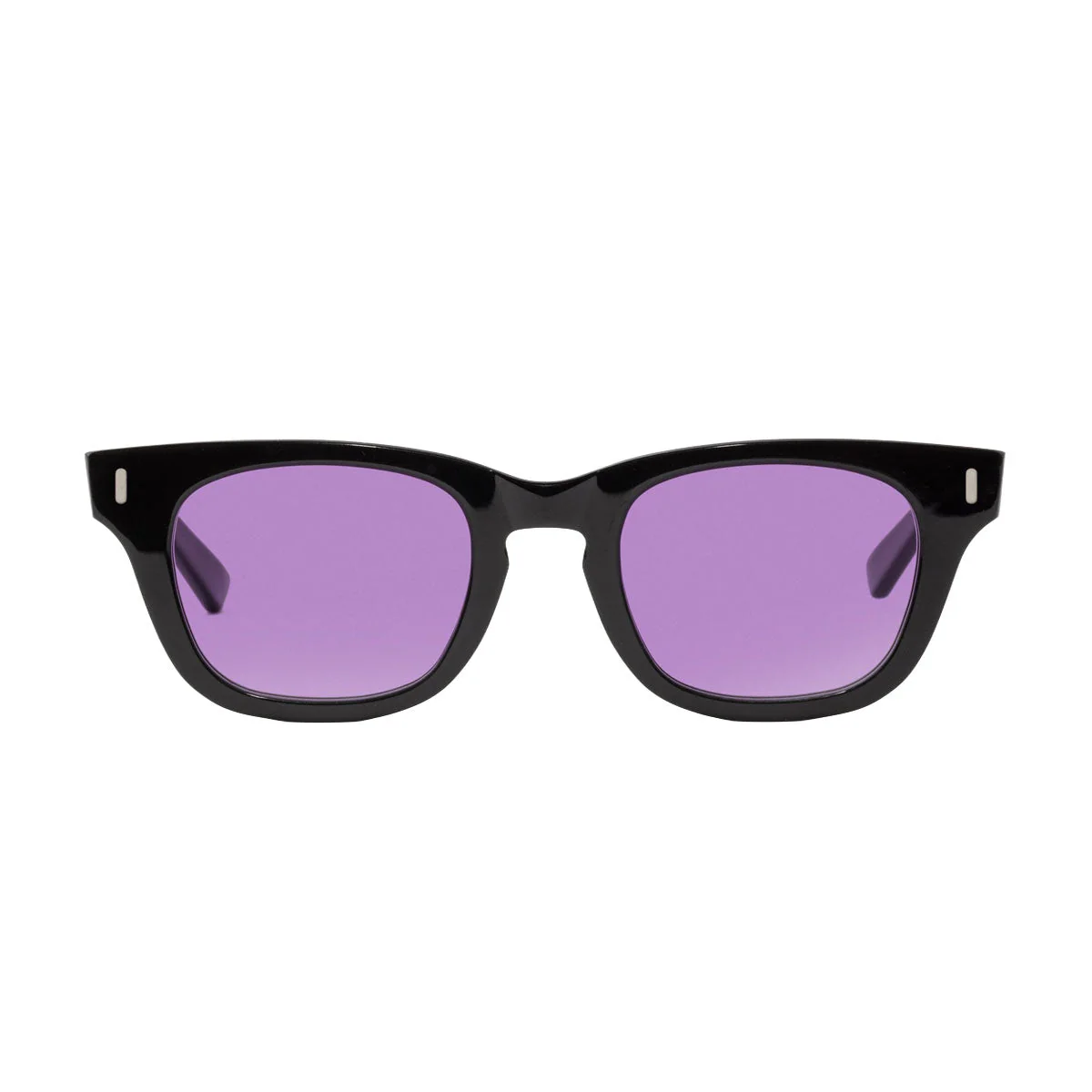 Decade Earl 50s Sunglasses - Gloss Black Acetate/Purple CR39 - Image 2