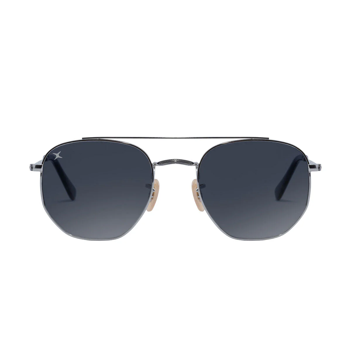 Decade Jones 70s Sunglasses - Shiny Silver Stainless Steel/Silver Revo CR39 - Image 2