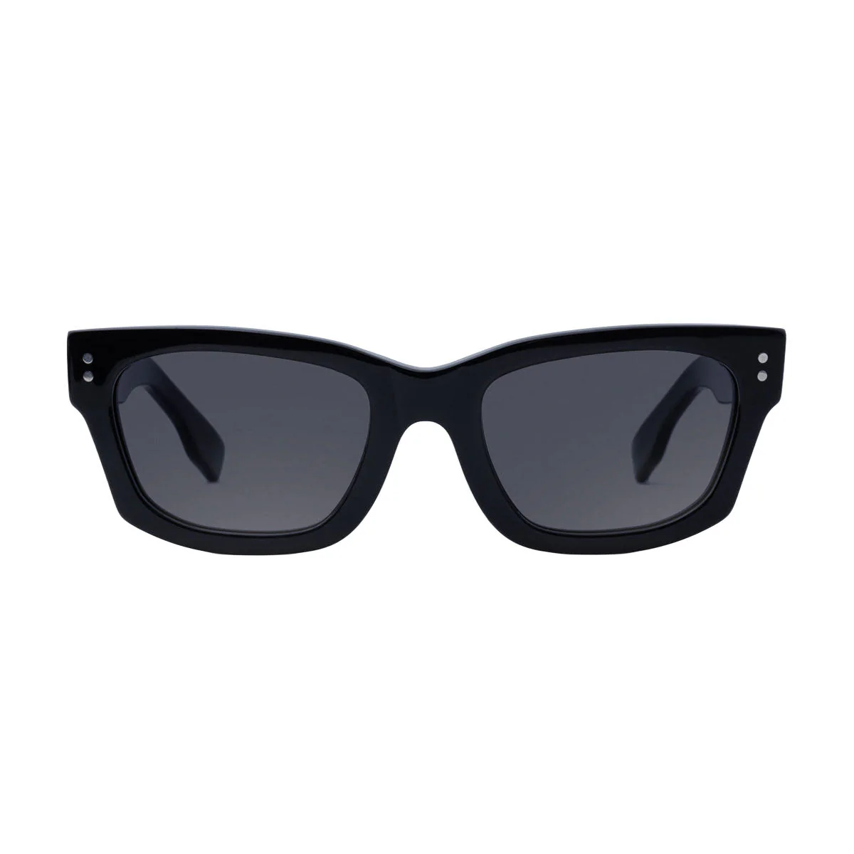 Decade Milton 60s Sunglasses - Gloss Black Acetate/Grey Tac Polarized - Image 2