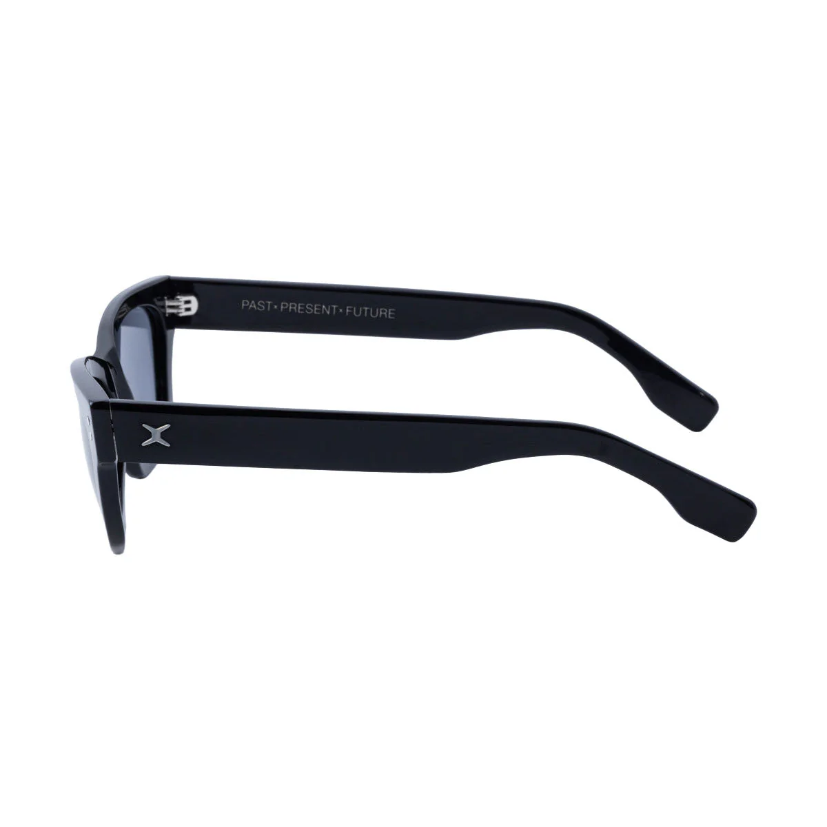 Decade Milton 60s Sunglasses - Gloss Black Acetate/Grey Tac Polarized - Image 3