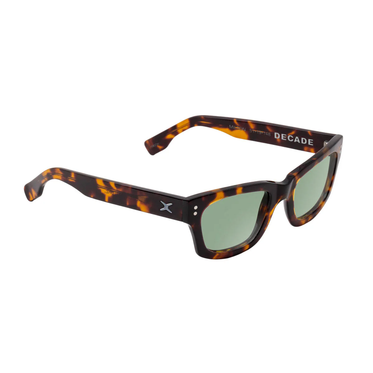Decade Milton 60s Sunglasses - Tortoise Acetate/Green CR39