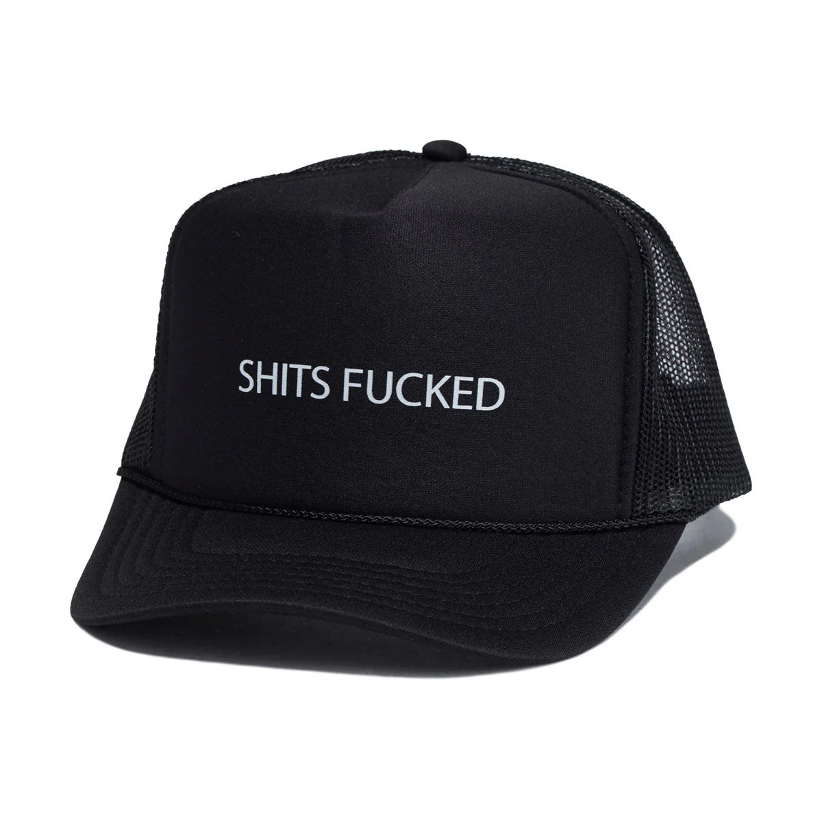 Designer Trash Shits Fucked Trucker Hat - Black