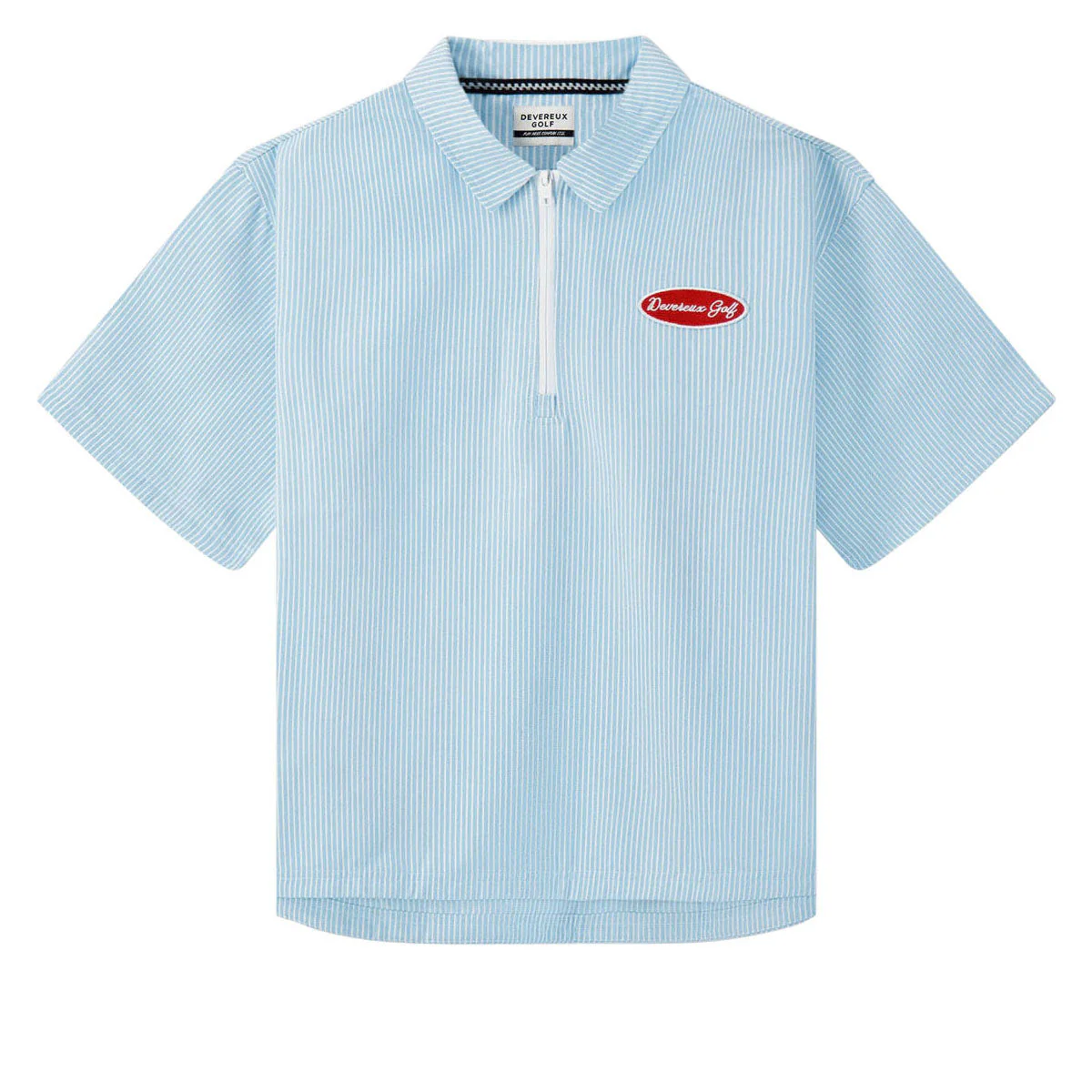Devereux Mechanic 1/4 Zip Polo Shirt - Marine Layer Pinstripe