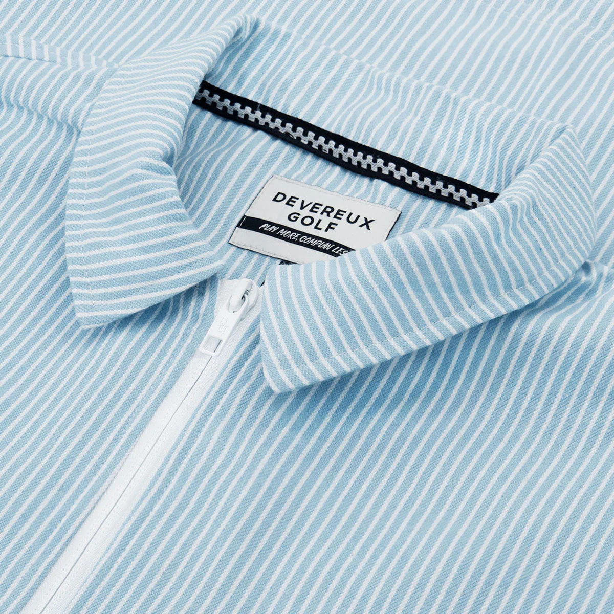 Devereux Mechanic 1/4 Zip Polo Shirt - Marine Layer Pinstripe - Image 3