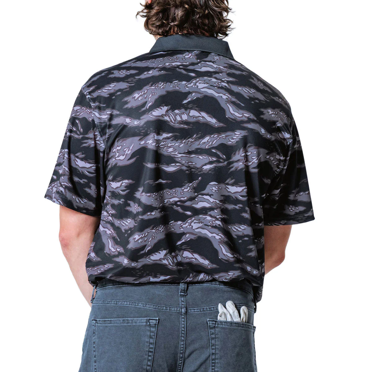 Devereux x 805 Tiger Stripe Polo Shirt - Black Tiger - Image 3
