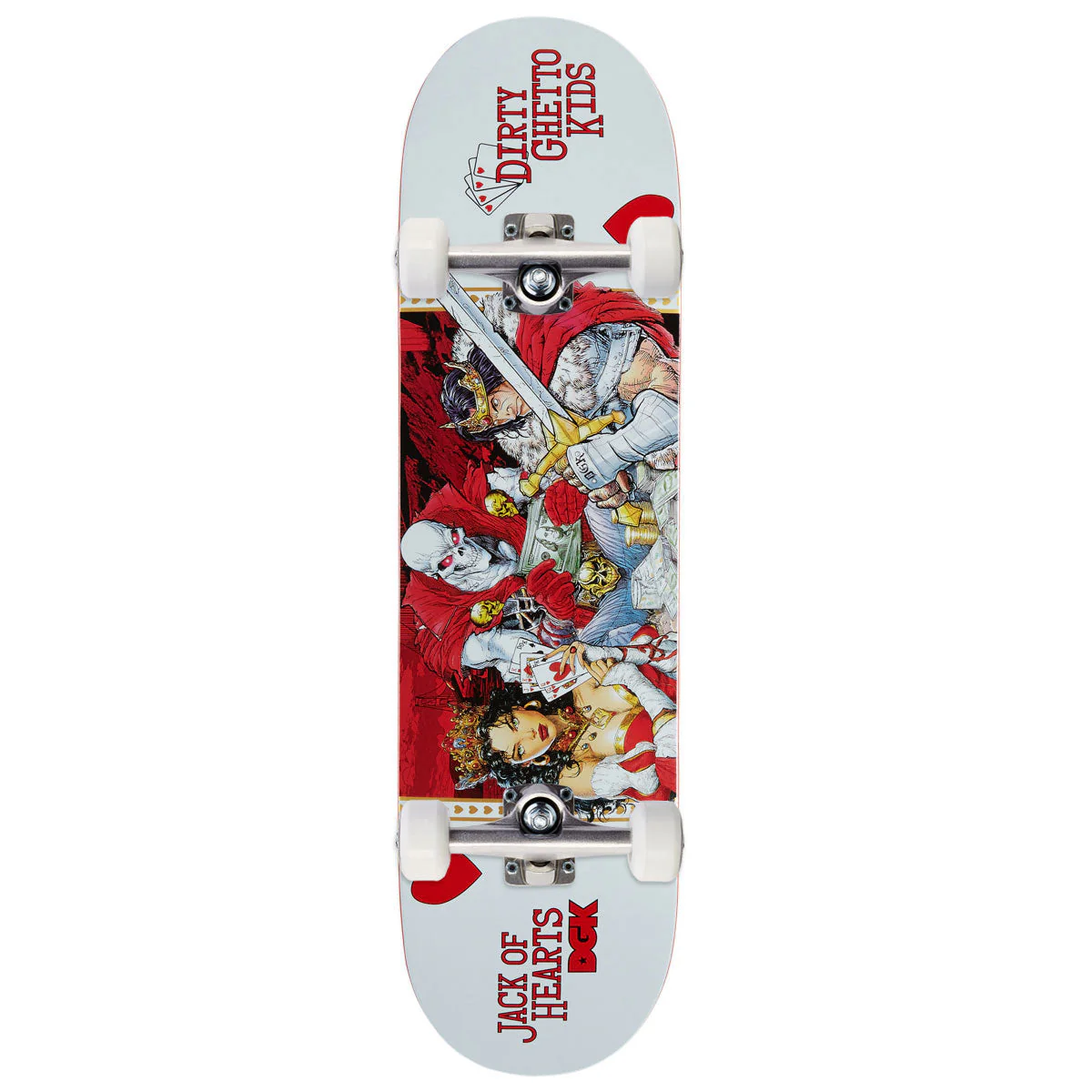 DGK Jack of Hearts Curtin Skateboard Complete - White - 8.50"
