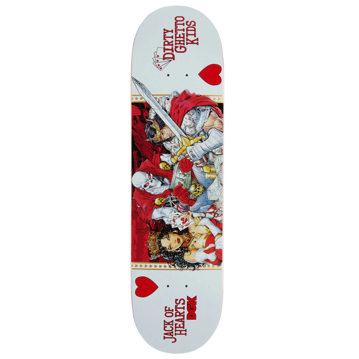 DGK Jack of Hearts Curtin Skateboard Deck - White - 8.50"