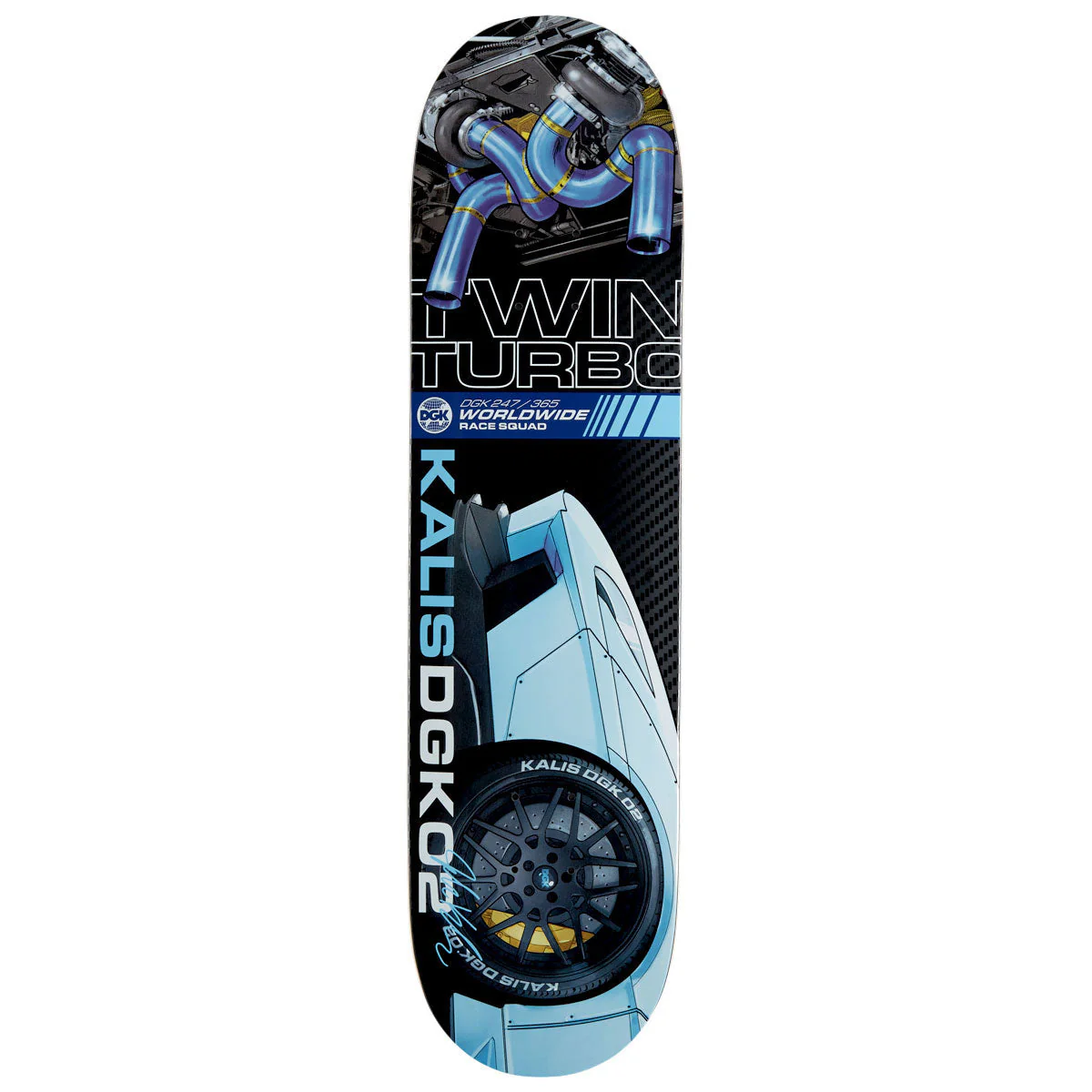 DGK Twin Turbo Kalis Skateboard Deck - 7.80"