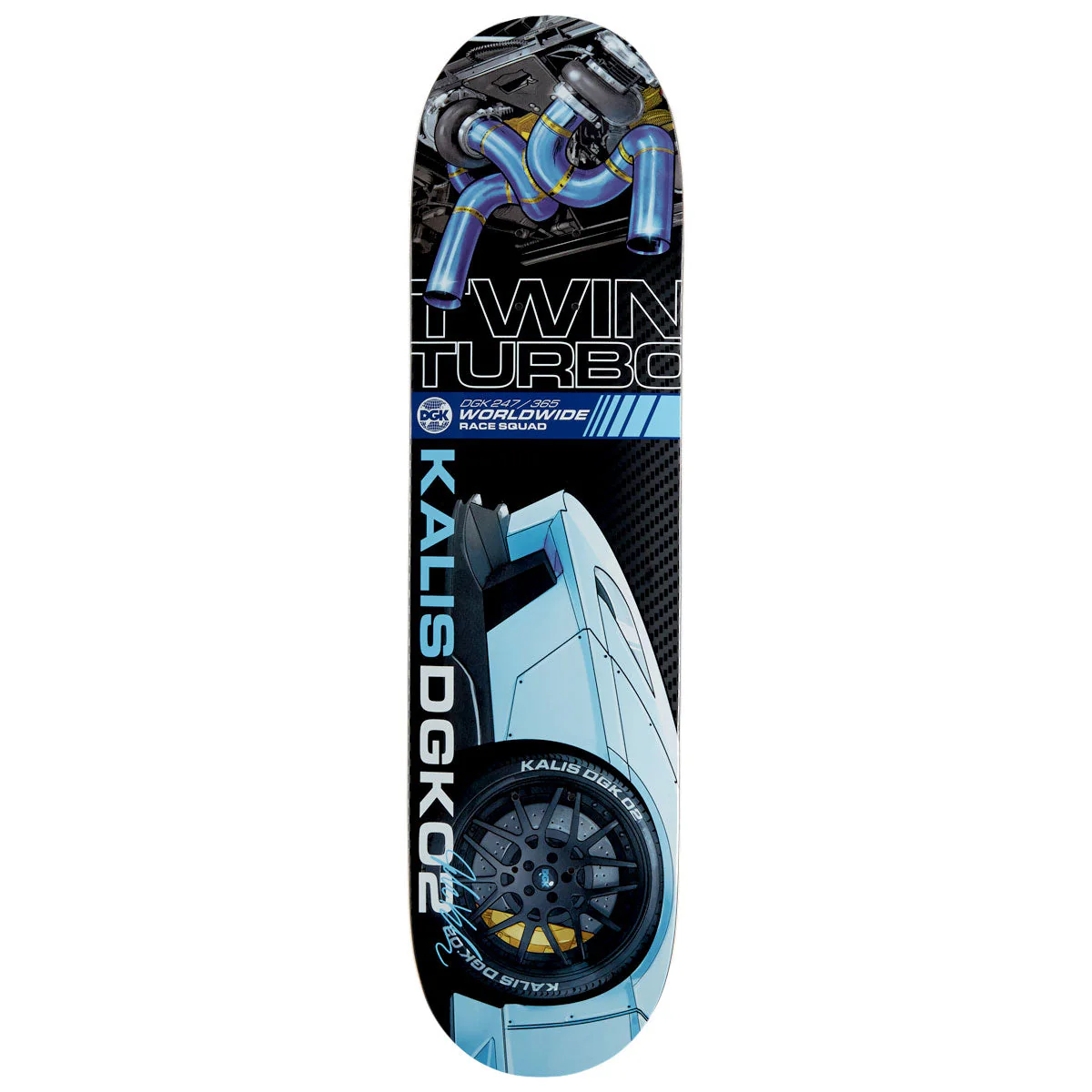 DGK Twin Turbo Kalis Skateboard Deck - 8.06"