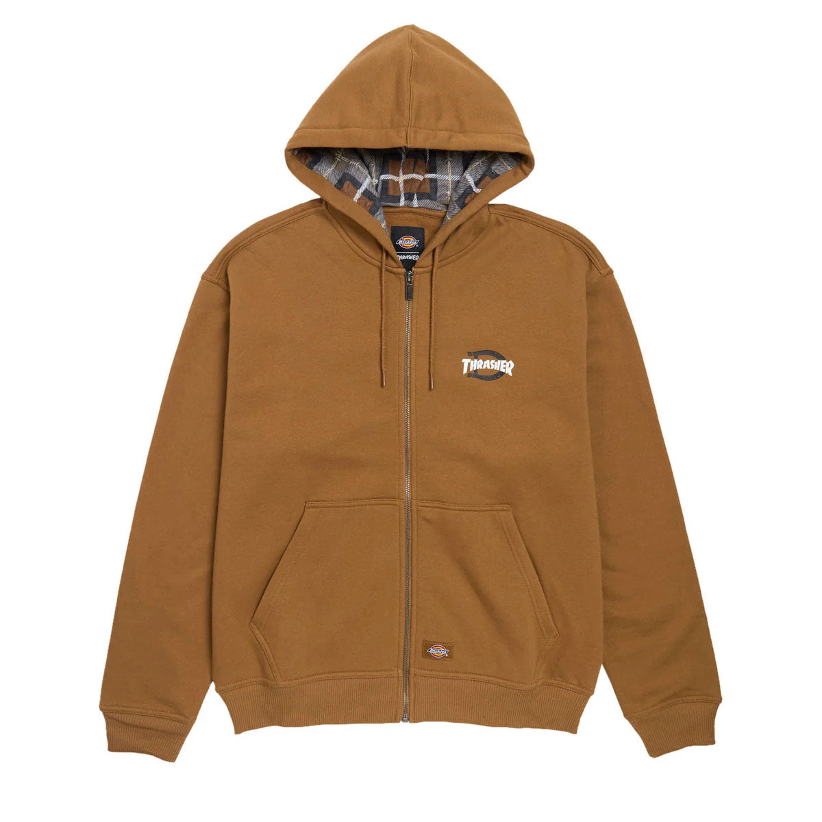 Dickies x Thrasher Zip Up Hoodie - Brown Duck