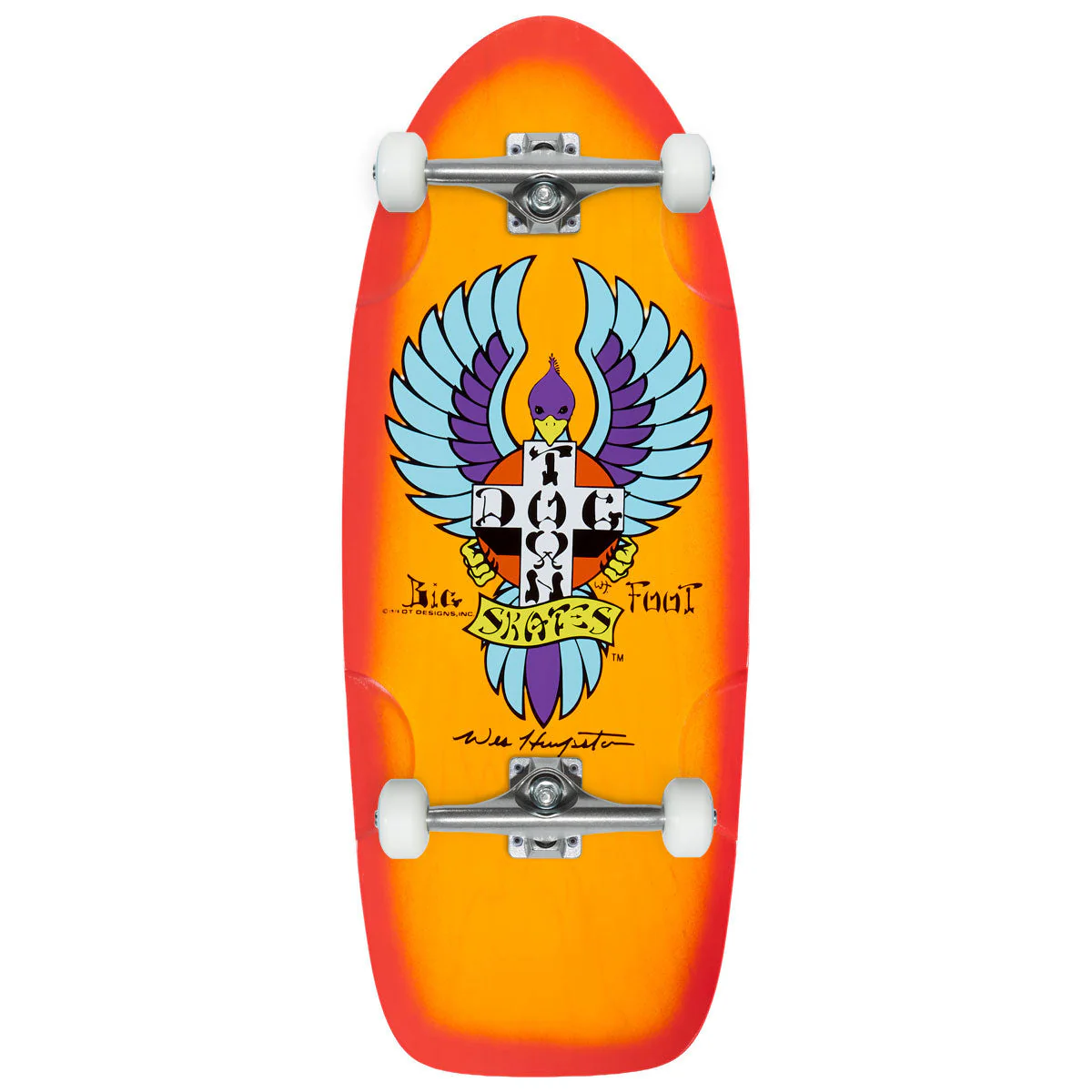 Dogtown Big Foot OG 70s Classic Skateboard Complete - Transparent Orange/Red Fade - 11.788"