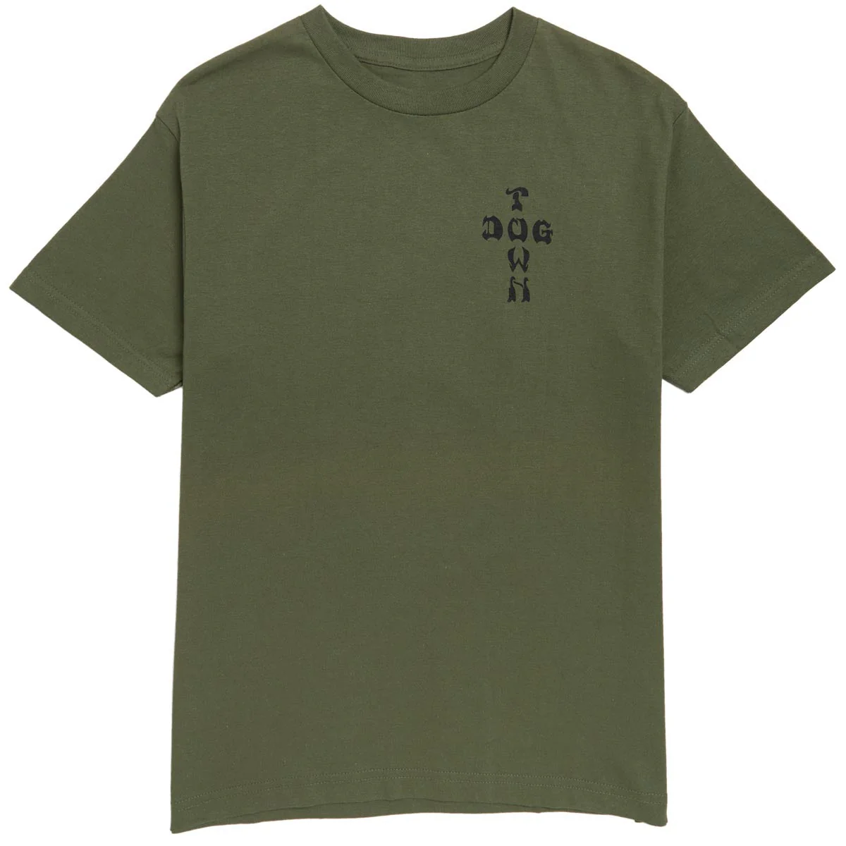 Dogtown Cross Logo Rasta T-Shirt - Olive - Image 2