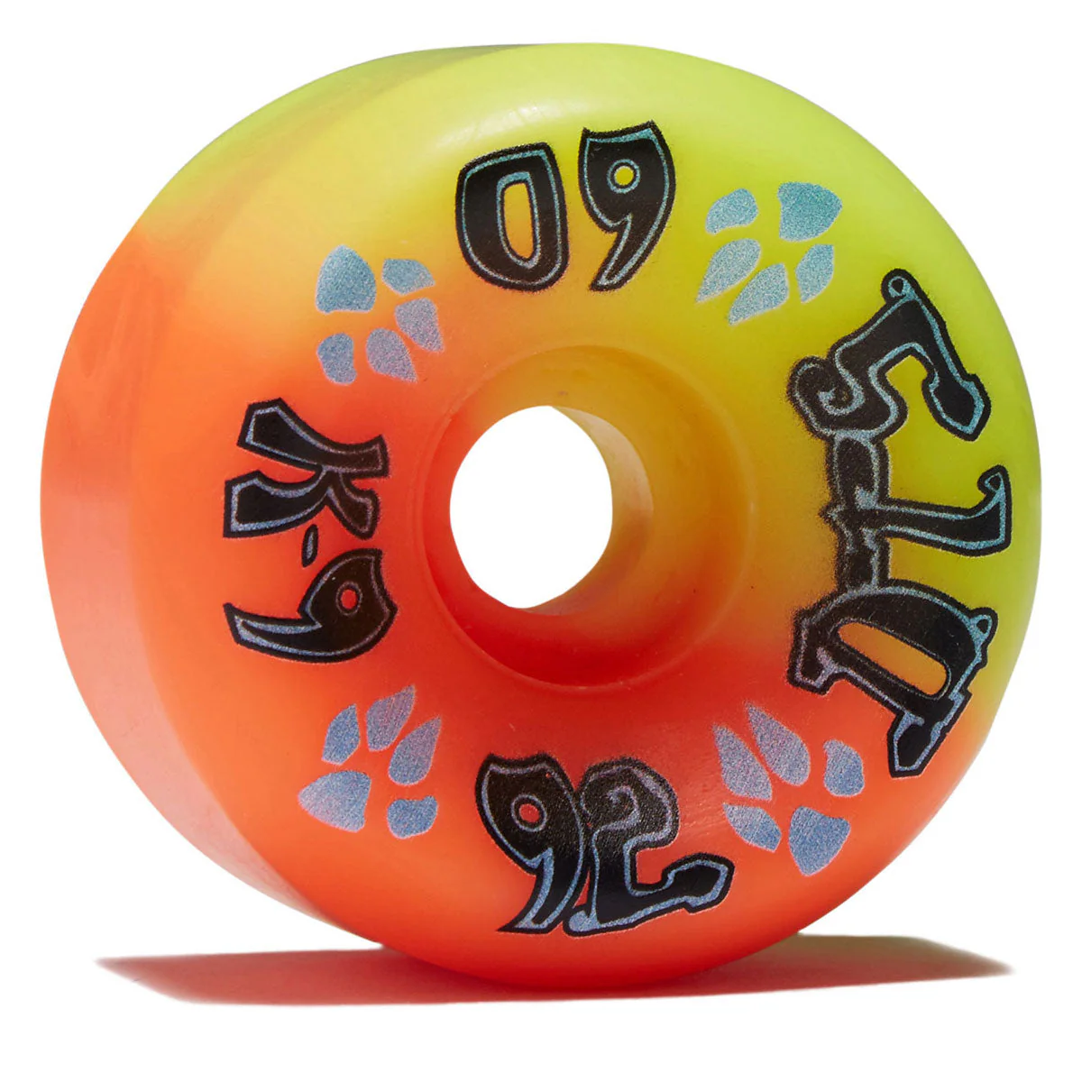Dogtown K-9 80s 92a Skateboard Wheels - Neon Yellow/Neon Orange - 60mm
