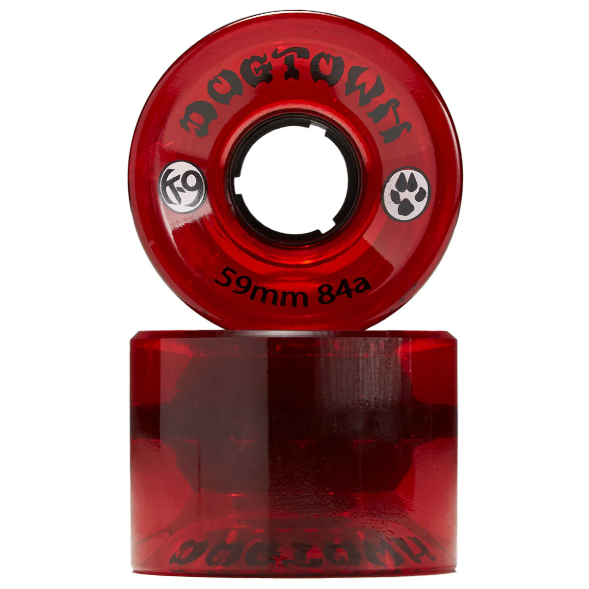 Dogtown K-9 Premium 84a Cruiser Skateboard Wheels - Clear Red - 59mm - Image 2