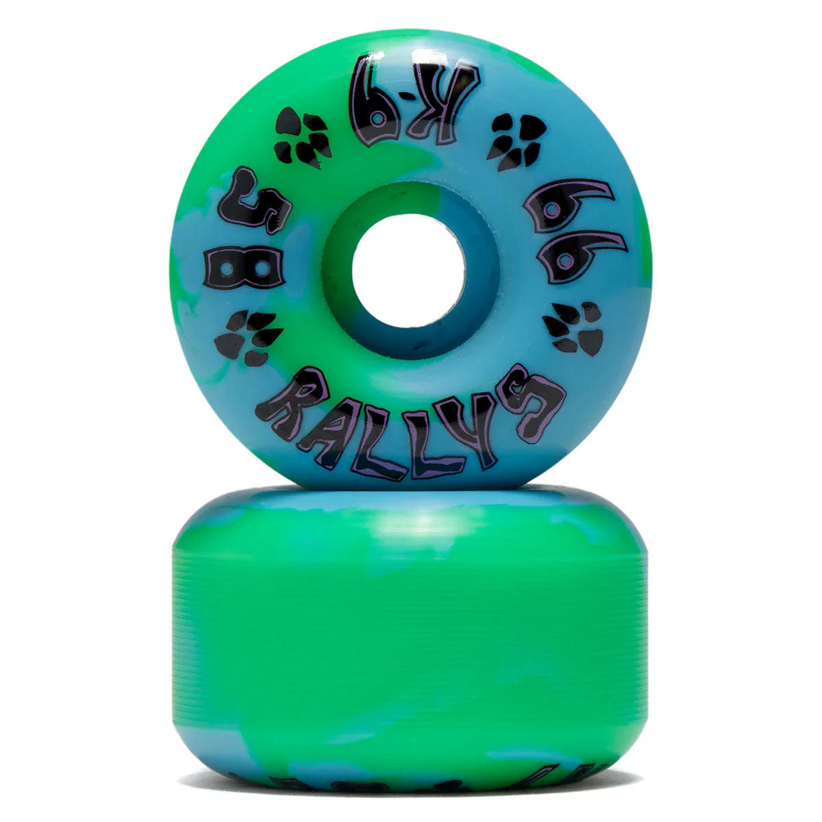 Dogtown K-9 Rally 99a Skateboard Wheels - Blue/Green - 58mm - Image 2