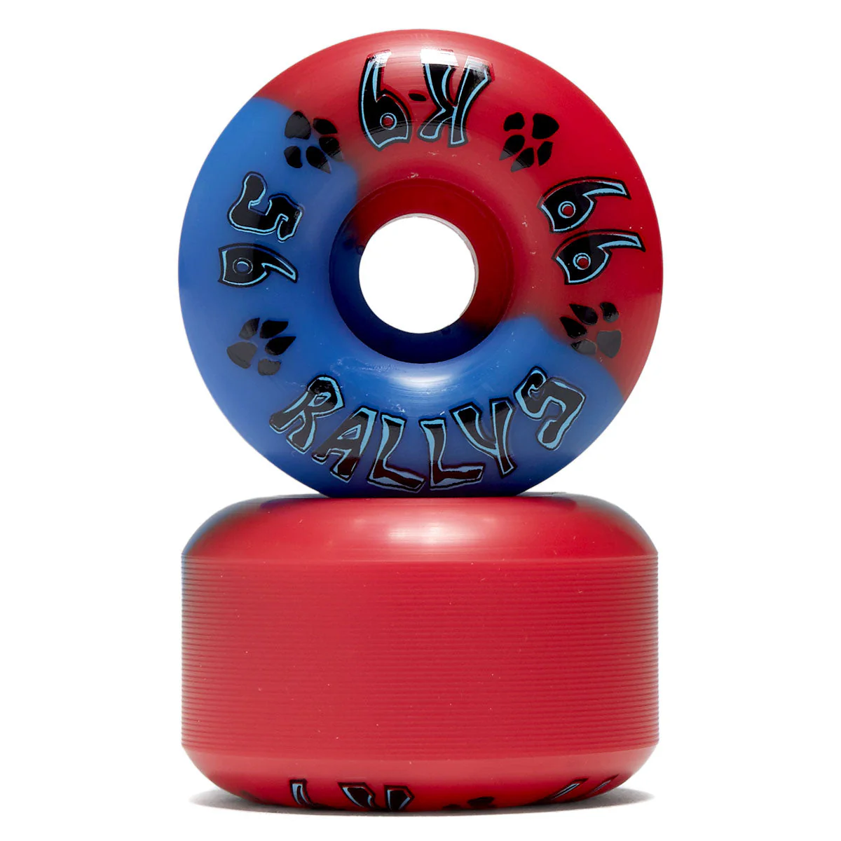 Dogtown K-9 Rally 99a Skateboard Wheels - Red/Blue - 56mm - Image 2