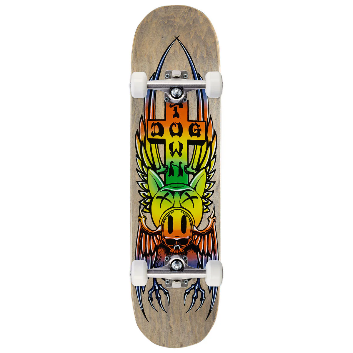 Dogtown Pig Skull Street Skateboard Complete - Black Stain - 8.25"
