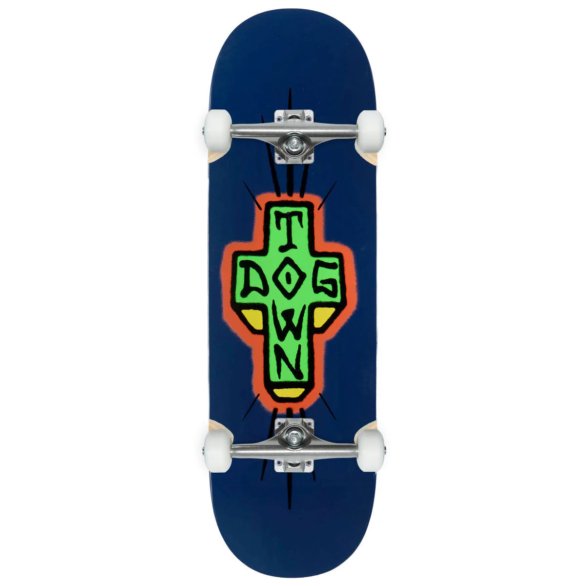 Dogtown Spray Cross Loose Trucks Skateboard Complete - Blue Full Dip - 9.50"