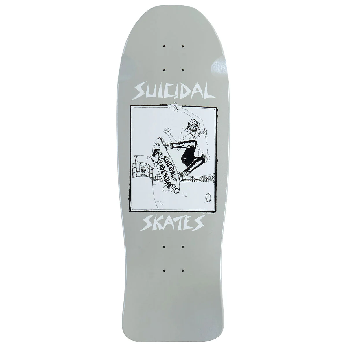 Dogtown x Suicidal Skates Pool Skater 80s Reissue Skateboard Deck - Grey Full Dip/Blue Pearl - 10.125"