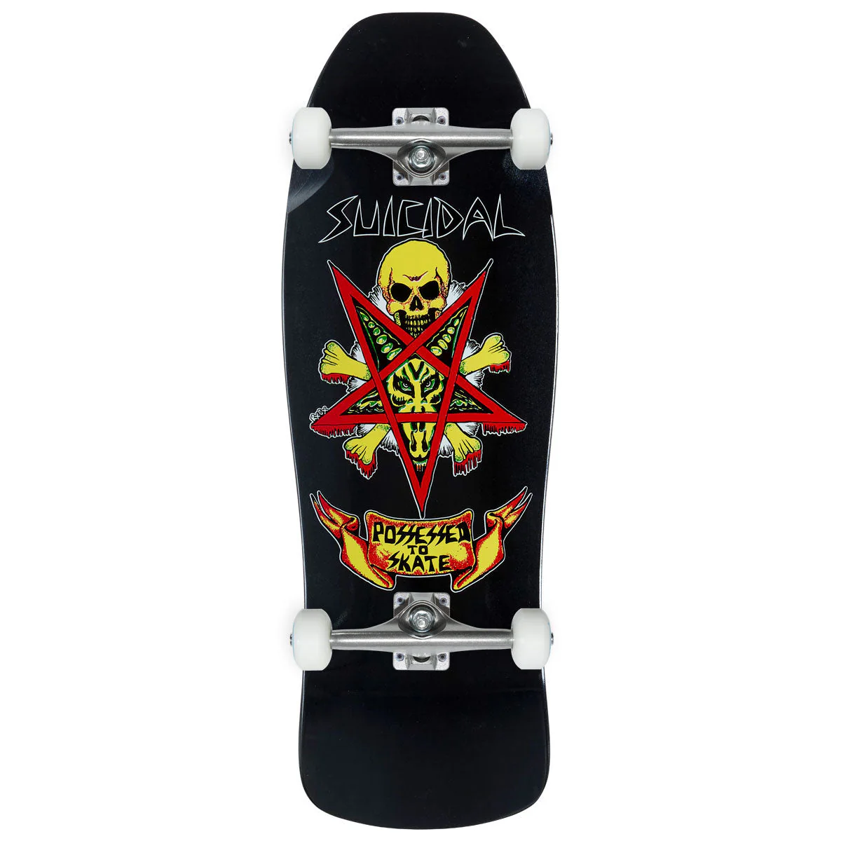 Dogtown x Suicidal Skates Possessed To Skate 80s Reissue Skateboard Complete - Black Gloss/Diamond Ice - 10.00"