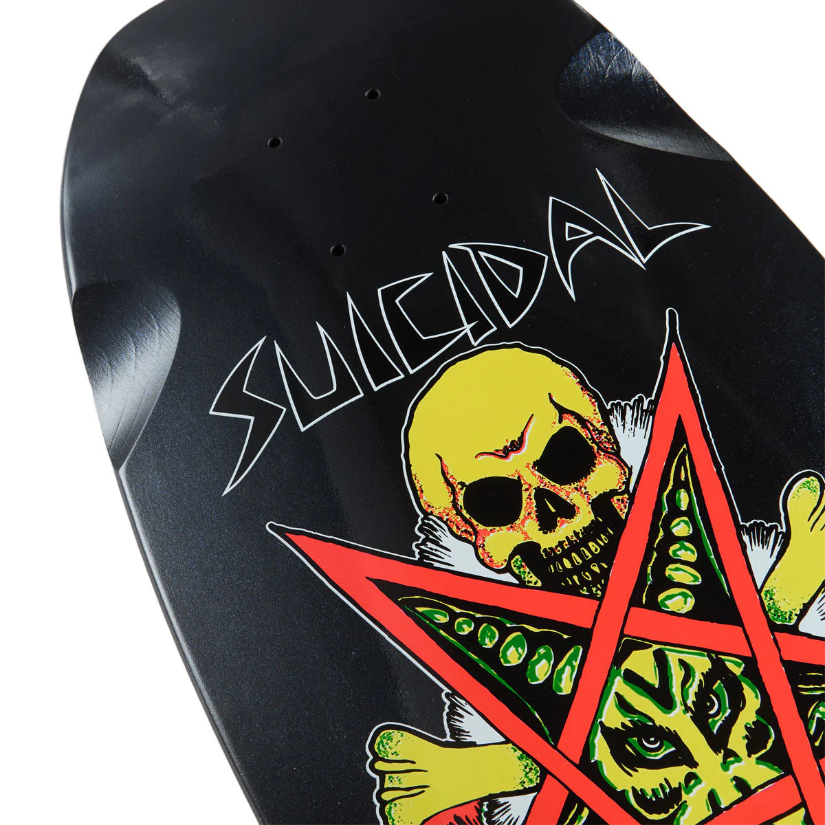 Dogtown x Suicidal Skates Possessed To Skate 80s Reissue Skateboard Deck - Black Gloss/Diamond Ice - 10.00" - Image 3